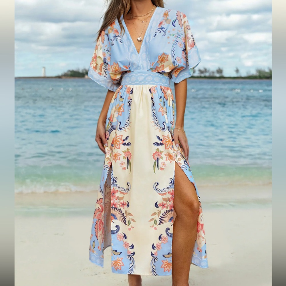 NWT SIZE M Floral Watercolour Morning Maxi Dress